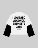 "I LOVE ABC ALCOHOL BRUNETTE CARS" Double-Sleeve