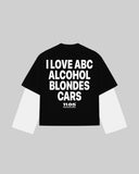 "I LOVE ABC ALOCHOL BLONDES CARS" Double-Sleeve